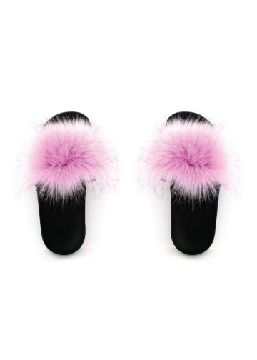 Knotty Faux Fur Slides Lavender