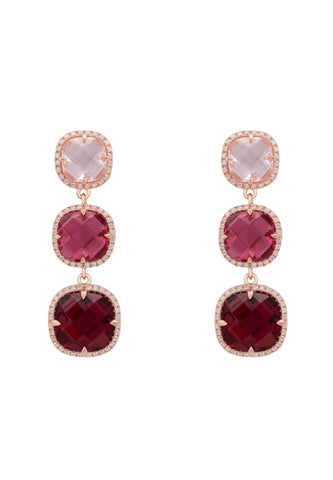 Latelita London Knightsbridge Earrings Rosegold Pinks