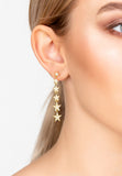 Latelita London Graduated Star Drop Earrings Gold