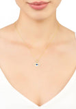 Latelita London Evil Eye Elliptical Necklace Blue Gold