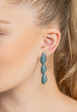 Latelita London Arabelle Aqua Earrings Silver Oxidised