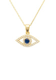 Latelita London Evil Eye Elliptical Necklace Blue Gold