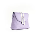 Gunas New York Kate Lilac Vegan Basket Weave Shoulder Bag