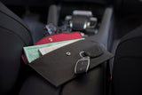 K0034AB | Flat envelope in genuine full grain leather, dollar grain - Black colour. Closure flap with automatic button. Dimensions: 22.5 x 12.5 x 0.5 cm - Packaging: TNT bag-3