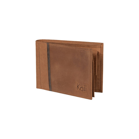 K12220UB | Men's Wallet in Genuine Full Grain Leather, Naked. Leather Color. RFID Protection. Closed Dimensions: 11.5 x 8.3 x 2 cm. Packaging: Gift box bottom/lid-0