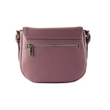 RB1002AZ | Genuine Leather Shoulder Bag Made in Italy with removable leather shoulder strap and attachments with shiny gold metal buckles - Antique Pink color - Dimensions: 26 x 20 x 10 cm-1