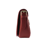 RB1002V | Genuine Leather Shoulder Bag Made in Italy with removable leather shoulder strap and attachments with shiny gold metal buckles - Red color - Dimensions: 26 x 20 x 10 cm-2