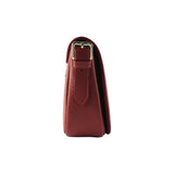 RB1002V | Genuine Leather Shoulder Bag Made in Italy with removable leather shoulder strap and attachments with shiny gold metal buckles - Red color - Dimensions: 26 x 20 x 10 cm-3