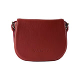 RB1002V | Genuine Leather Shoulder Bag Made in Italy with removable leather shoulder strap and attachments with shiny gold metal buckles - Red color - Dimensions: 26 x 20 x 10 cm-4