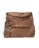 STITCH & HIDE WASHED LEATHER AVALON CROSSBODY BAG TAUPE - FREE WALLET POUCH
