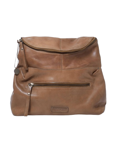STITCH & HIDE WASHED LEATHER AVALON CROSSBODY BAG TAUPE - FREE WALLET POUCH