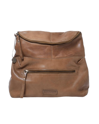 STITCH & HIDE WASHED LEATHER AVALON CROSSBODY BAG TAUPE - FREE WALLET POUCH