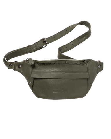 STITCH & HIDE LEATHER BAILEY HIP/CROSSBODY BAG OLIVE GREEN - FREE KEYRING