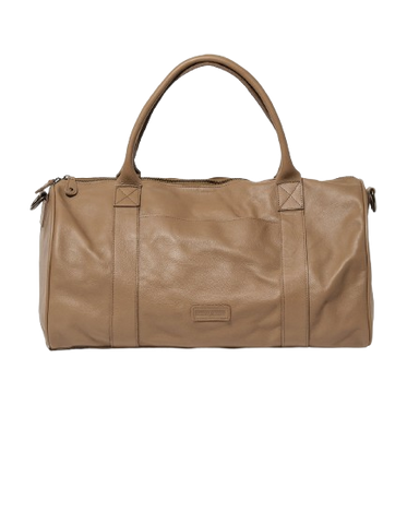 Stitch & Hide Leather Globe Weekender Duffle Bag Deep Oak Brown - FREE WALLET POUCH