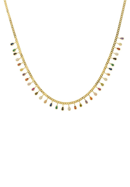 Latelita London Rainbow Droplets Necklace Gold