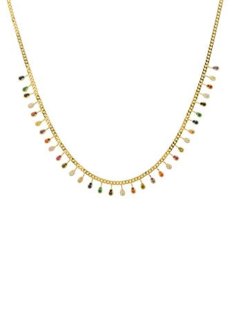 Latelita London Rainbow Droplets Necklace Gold