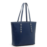 Susu Blue Leather Shoulder Tote Bag