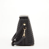 Susu Anna Woven Leather Shoulder Bag Black