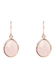 Latelita London Petite Drop Earrings Rose Quartz Rosegold