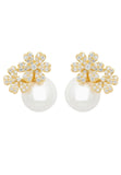 Latelita London Bouquet and Pearl Stud Earrings Gold