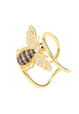 Latelita London Honey Bee Cocktail Ring Adjustable Gold