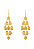 Latelita London Erviola Gemstone Cascade Earrings Gold Citrine