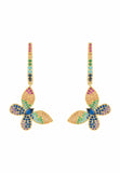 Latelita London Butterfly Rainbow Multi Coloured Drop Earring Gold