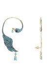 Latelita London Bird Paradise Ear Climber Turquoise Gold Right