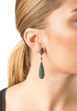 Latelita London Long Drop Earrings Emerald Green Cz