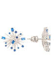 Latelita London Cosmic Bang Baguette Cz Stud Earrings Sapphire Blue Cz Silver