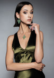 Latelita London Viper Snake Drop Earrings Gold Emerald