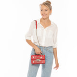 SUSU The Hollywood Studded Leather Crossbody Bag Red