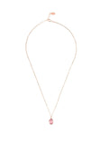 Latelita London Pisa Mini Teardrop Necklace Rosegold Pink Tourmaline