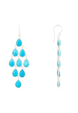 Erviola Gemstone Cascade Earrings Silver Turquoise