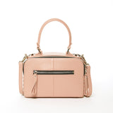 SUSU Kayla Pink Woven Leather Shoulder Crossbody Satchel Bag