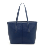 Susu Blue Leather Shoulder Tote Bag