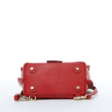 SUSU Linda Red Leather Backpack Shoulder Bag