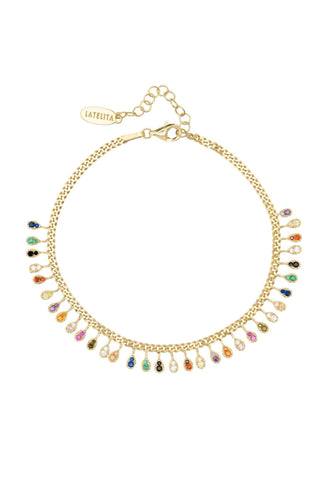 Latelita London Rainbow Droplets Bracelet Gold