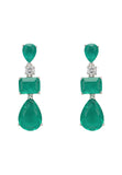 Latelita London Valentina Drop Earrings Silver Colombian Emerald