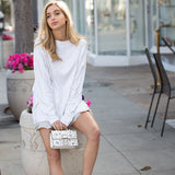 SUSU The Hollywood White Leather Crossbody Bag