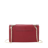 SUSU Mary Small Crossbody Leather Wristlet Burgundy Red