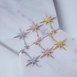 Latelita London Petite Star Burst Drop Earrings Gold