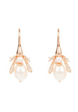 Latelita London Pearl Honey Bee Earrings Rosegold