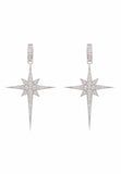 Latelita London North Star Burst Large Drop Earrings Silver