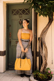 Gunas New York Naomi Yellow Vegan Leather Tote Bag