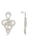 Latelita London Viper Snake Drop Earrings Silver White