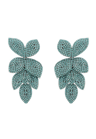 Latelita London Petal Cascading Flower Earrings Aqua