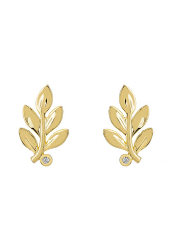 Latelita London Laurel Leaf Stud Earrings Gold