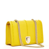 SUSU Josie Mustard Yellow Leather Chain Shoulder Bag