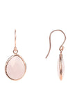 Latelita London Petite Drop Earrings Rose Quartz Rosegold